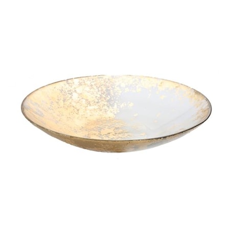 Classic Touch Decor Classic Touch CB1067 Smoked Glass Bowl with Scattered Gold Design CB1067